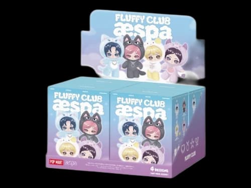 Pop Mart aespa Fluffy Club Series Vinyl Plush Doll Pendant Sealed Case (4 Blind Box)