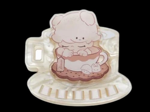 Pop Mart DIMOO Crush On Coffee Series Whispering of the Soft Clouds Acrylic Fridge Magnet Clip