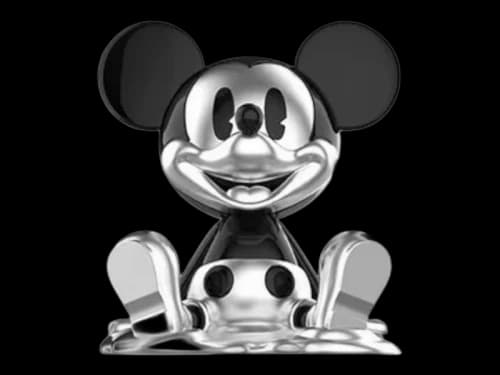 Pop Mart Disney Mickey Boundless Creativity Series Silver Fluid Mickey Figure