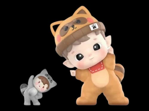 Pop Mart HACIPUPU Adventures In The Woods Series Little Raccoon Figure