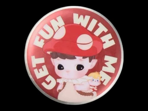 Pop Mart HACIPUPU Adventures In The Woods Series Mushroom Tinplate Badge