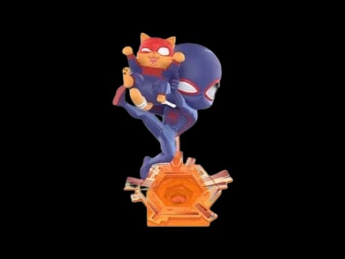 Pop Mart Marvel Spider-Man Across the Spider-Verse Series Holding a Cat Figure