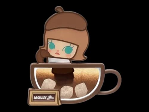 Pop Mart POP BEAN Coffee Factory Series MOLLY Stir with Sugar Fridge Magnet
