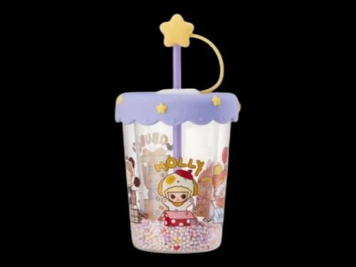 Pop Mart Pop Bean Pajama Party Double Layered Shaking Straw Cup