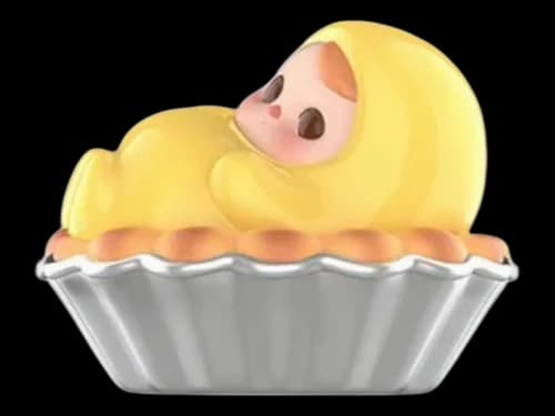 Pop Mart PUCKY Egg Beanie Series Egg Tart Figure