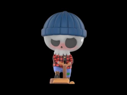 Pop Mart The Monsters Labubu Camping Series Chopping Wood Figure