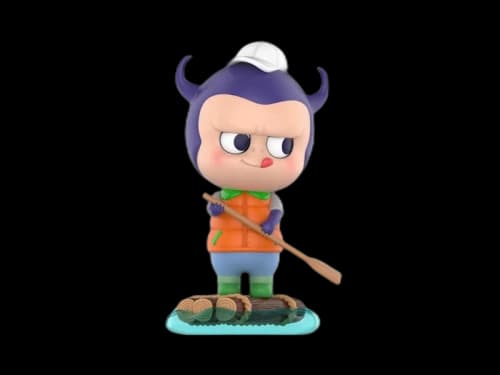 Pop Mart The Monsters Labubu Camping Series Wooden Raft Figure