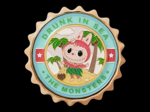 Pop Mart The Monsters Labubu Enchanted by the Seaside Series Under the Coconut Tree Fridge Magnet