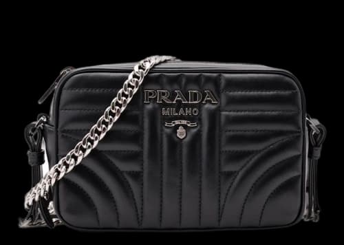 Prada Camera Shoulder Quilted Leather Black