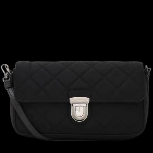 Prada Shoulder Bag Quilted Tessuto Black