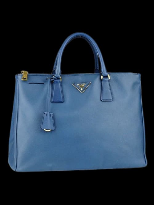 Prada Double Zip Lux Tote Saffiano Large Cobalto Blue