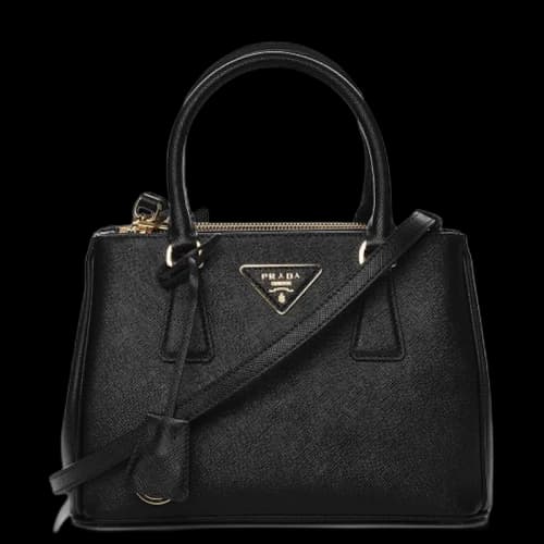 Prada Galleria Double Zip Tote Saffiano Mini Nero Black
