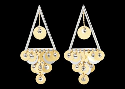 Rabanne H&M Beaded Disc-Embellished Earrings Silver/Gold