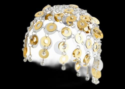 Rabanne H&M Beaded Disc-Embellished Headpiece Silver/Gold