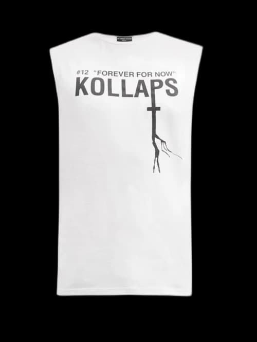 Raf Simons Archive Redux SS02 Sleeveless Graphic Print T-shirt White