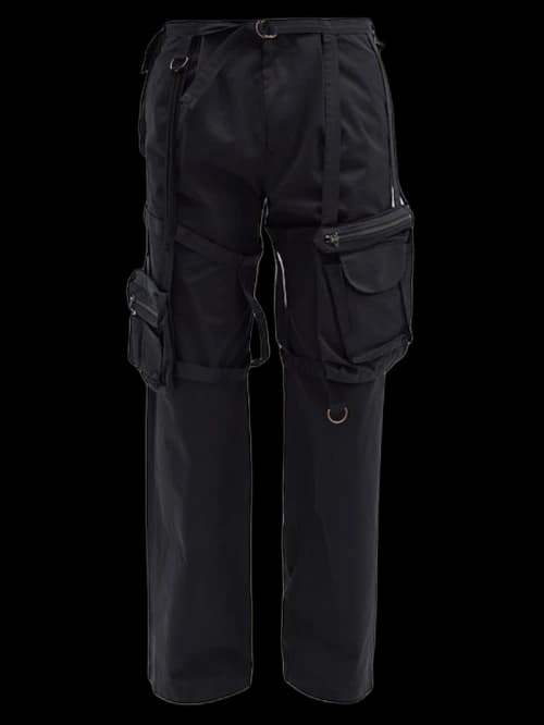 Raf Simons Archive Redux SS03 Cargo-Pocket Cotton Canvas Trousers Black
