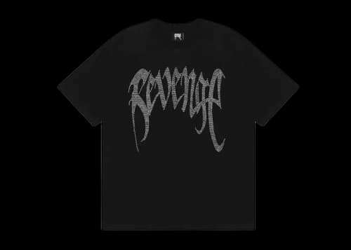 Revenge Bejeweled Rhinestone Logo Tee Black