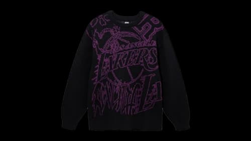 Revenge Los Angeles Lakers Collage Knit Sweater Black/Purple