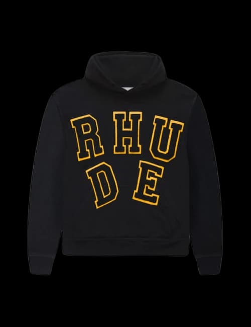 Rhude Chenille Patch Hoodie Black