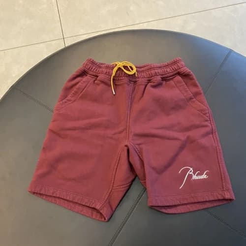 Rhude Script Logo Sweatshorts Maroon