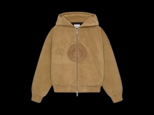 Rhude Suede Crest Hoodie Brown
