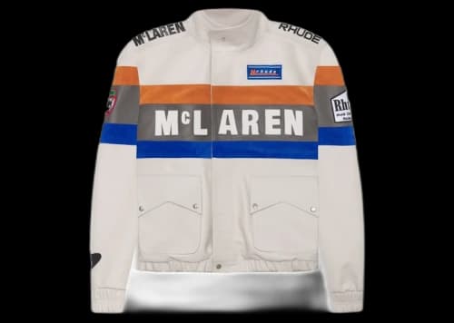 Rhude x McLaren Leather Rhacing Jacket Brown