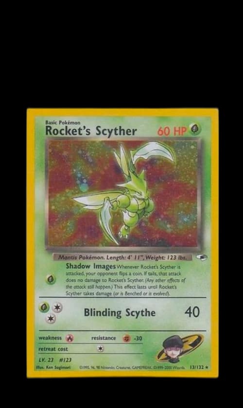Rocket's Scyther-Holo 2000 Pokemon TCG Gym Heroes #13/132 (PSA or BGS Graded)