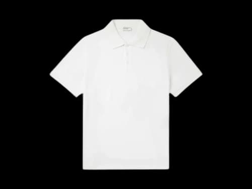 Saint Laurent Embroidered Logo Polo Shirt White