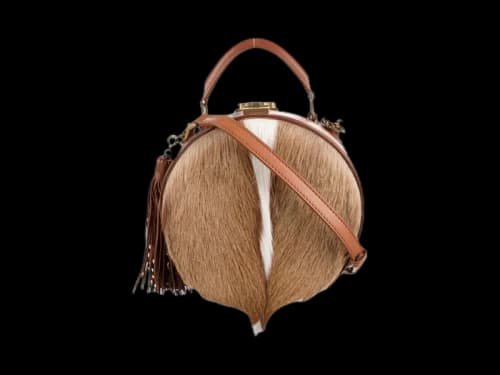 Saint Laurent Mica Small Hat Springbok Top Handle Natural