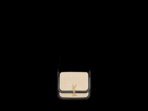 Saint Laurent Quilted Solferino Suede Medium Bag Cream