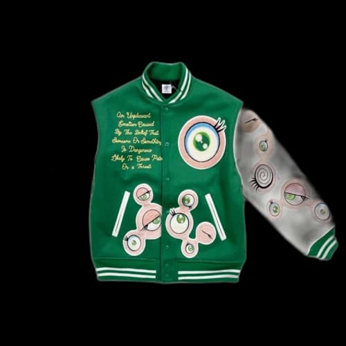 Saint Mxxxxxx x Takashi Murakami Stadium Jacket Green