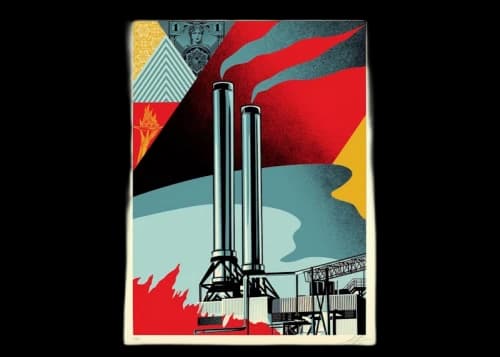 Shepard Fairey Factory Stacks (Earth First) Print (Signed, Edition of 350)