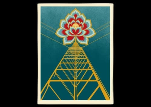Shepard Fairey Flower Power Print Blue (Signed, Edition of 375)