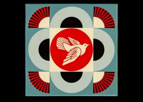 Shepard Fairey Geometric Dove Blue Tile Print (Signed, Edition of 225)