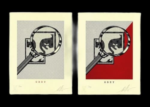 Shepard Fairey Obey Magnifying Glass Letterpress Print Set (SIgned, Edition of 350)
