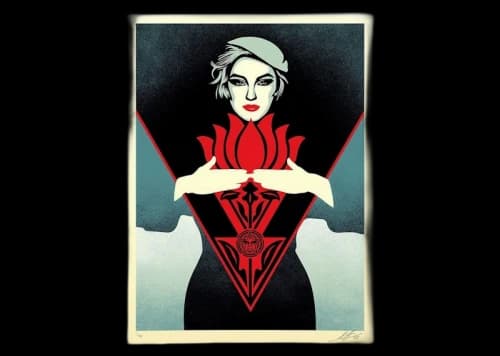 Shepard Fairey Obey Noir Flower Women Print (Signed, Edition of 400) Blue