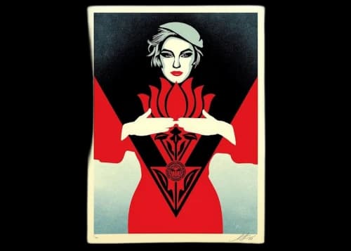 Shepard Fairey Obey Noir Flower Women Print (Signed, Edition of 400) Red