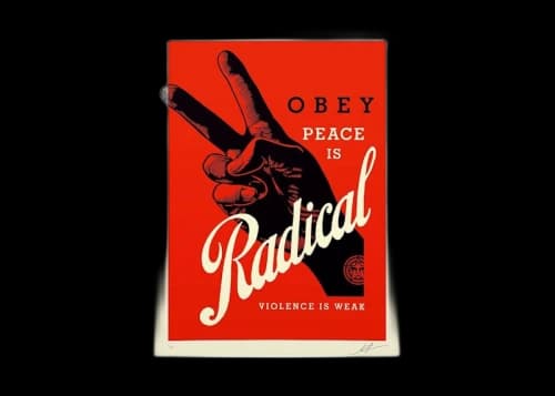Shepard Fairey Obey Radical Peace Print (Signed, Edition of 375) Red