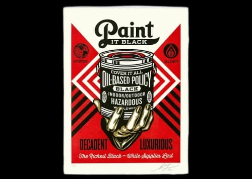 Shepard Fairey Paint it Black Letterpress (Positive-Propaganda Edition) Print (Signed, Edition of 275)