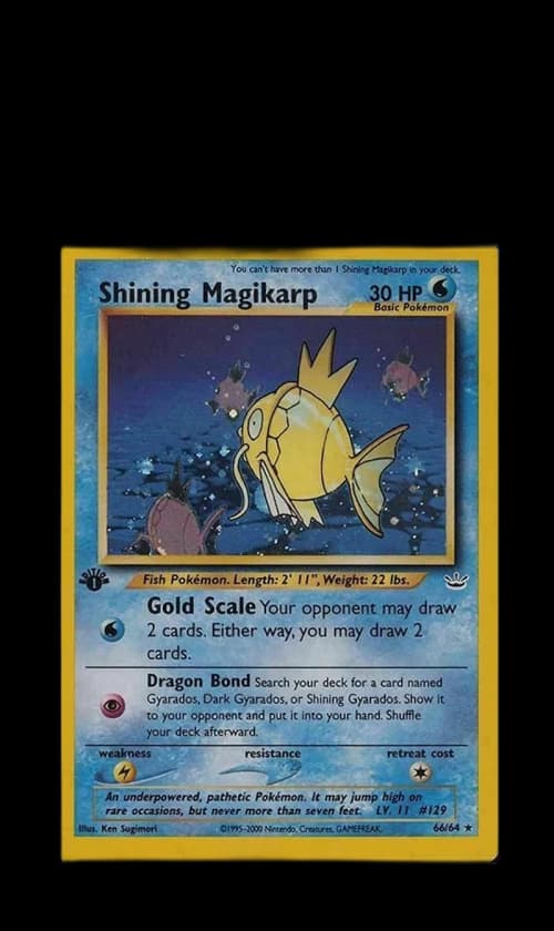 Shining Magikarp 2001 Pokemon TCG Neo Revelation Holo 1st Edition #66 (PSA or BGS Graded)