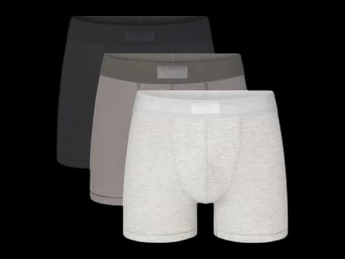 SKIMS Men's 3" Cotton Boxer Brief (3 Pack) Heather Multicolor