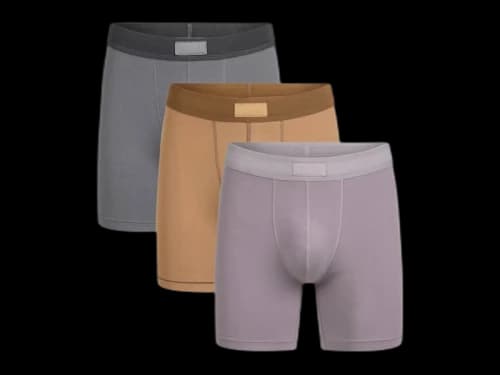 SKIMS Men's 5" Cotton Boxer Brief (3 Pack) Russet Multicolor