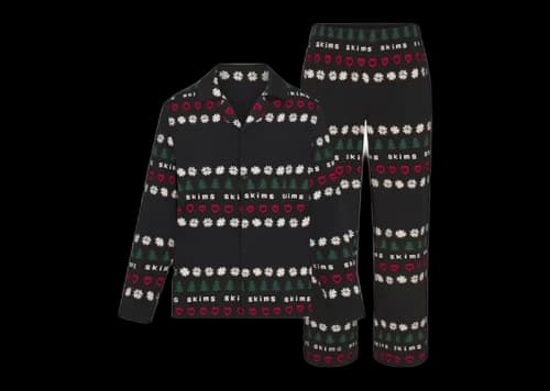 SKIMS x Cactus Plant Flea Market Jersey Sleep Set Onyx Pine Fair Isle