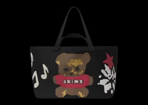SKIMS x Cactus Plant Flea Market Women's Cotton Fleece Jumbo Tote Onyx Teddy Bear Print