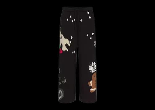 SKIMS x Cactus Plant Flea Market Women's Cotton Fleece Straight Leg Pant Onyx Gingerbread Print