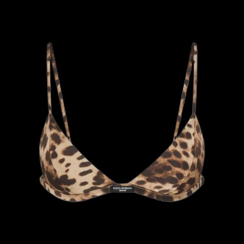 SKIMS x Dolce&Gabbana Silk Triangle Bralette Leopard