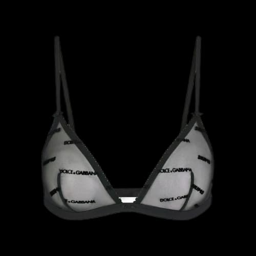 SKIMS x Dolce&Gabbana Ultra Fine Mesh Logo Triangle Bralette Onyx