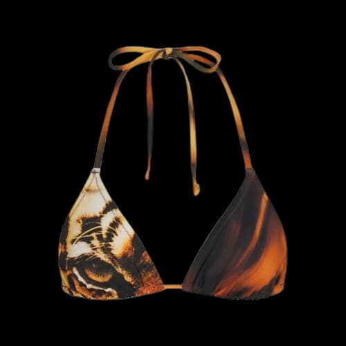 SKIMS x Roberto Cavalli Triangle Bikini Top Tiger Face Print