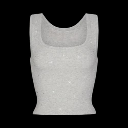 SKIMS x Swarovski Cotton Rib Tank Light Heather Grey