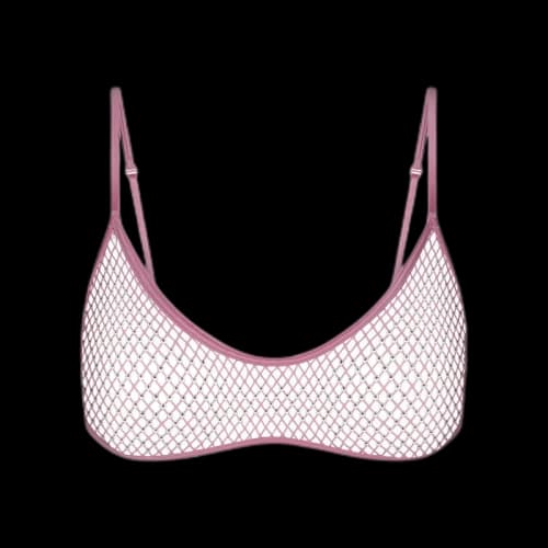 SKIMS x Swarovski Stretch Net Skimpy Scoop Bralette Bubble Gum